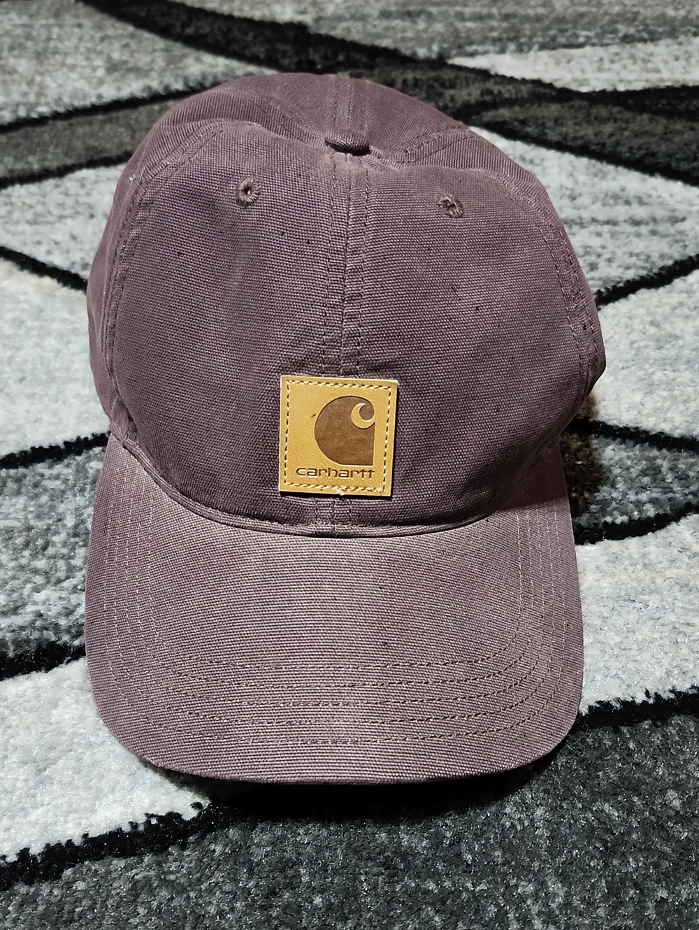 CARHARTT BROWN COTTON LEATHER LOGO PATCH BASEBALL CAP HAT